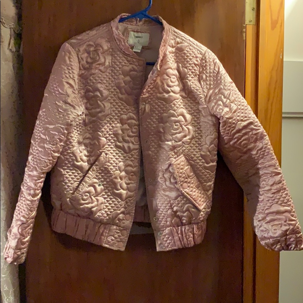 Forever 21 Pink rose bomber